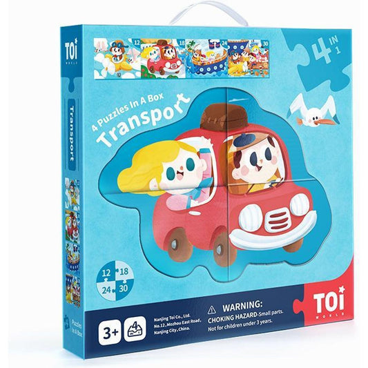 4 in 1 Puzzles - Transport - Toybox Tales
