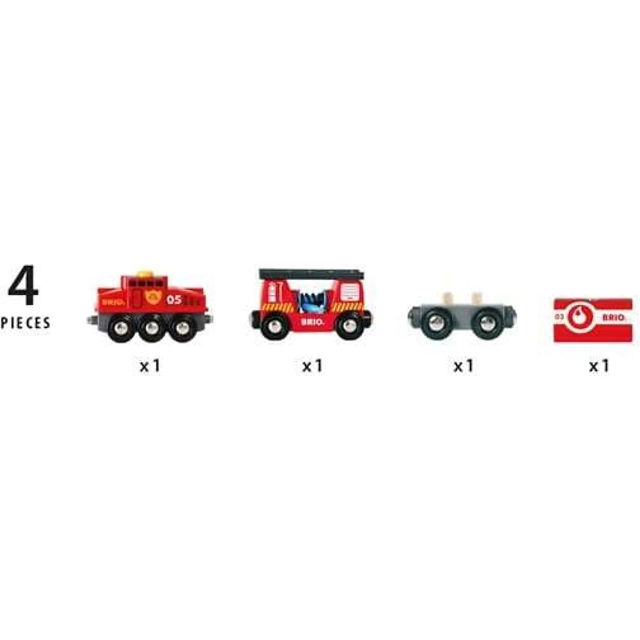 BRIO Train - Rescue Firefighting Train 4 pieces - Toybox Tales