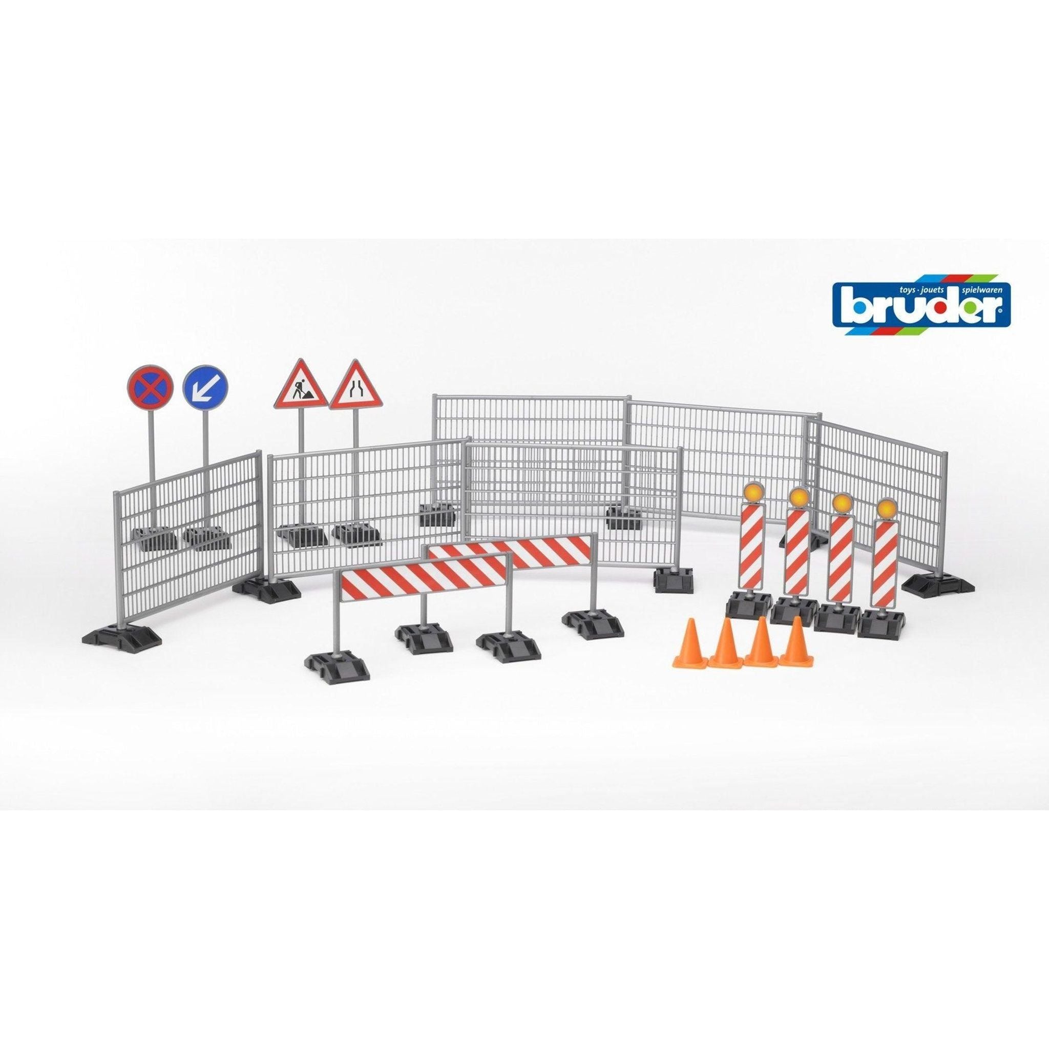 Bruder Bworld Construction Accessories Set Fencing & Hazard Signs