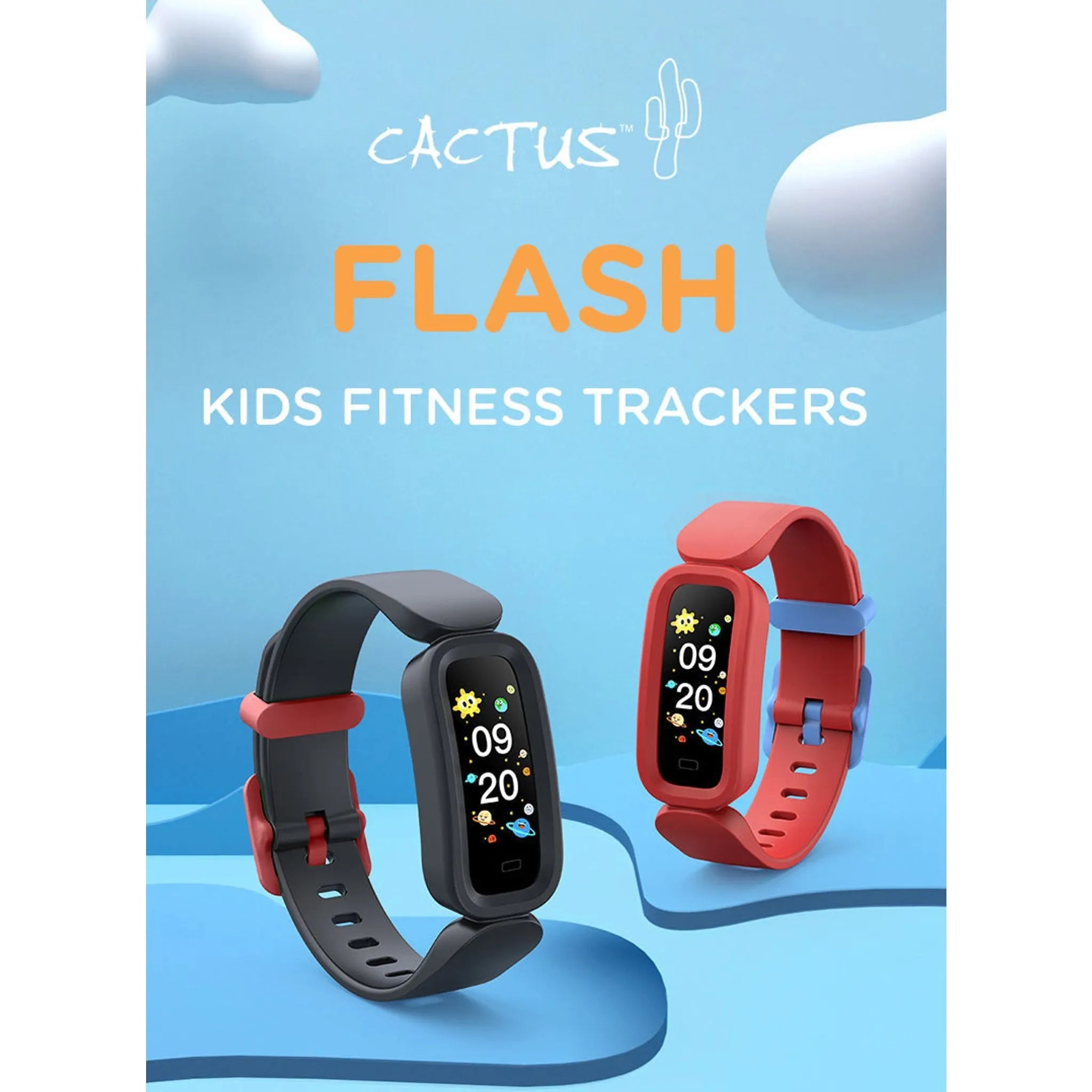 Cactus - Flash - Kids Fitness Activity Tracker - Red - Toybox Tales