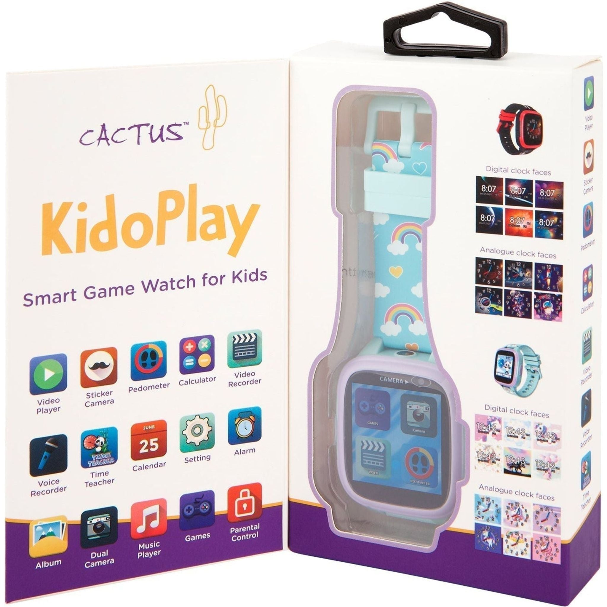 Cactus - KidoPlay - Kids Interactive Game Watch - Aqua / Purple - Toybox Tales