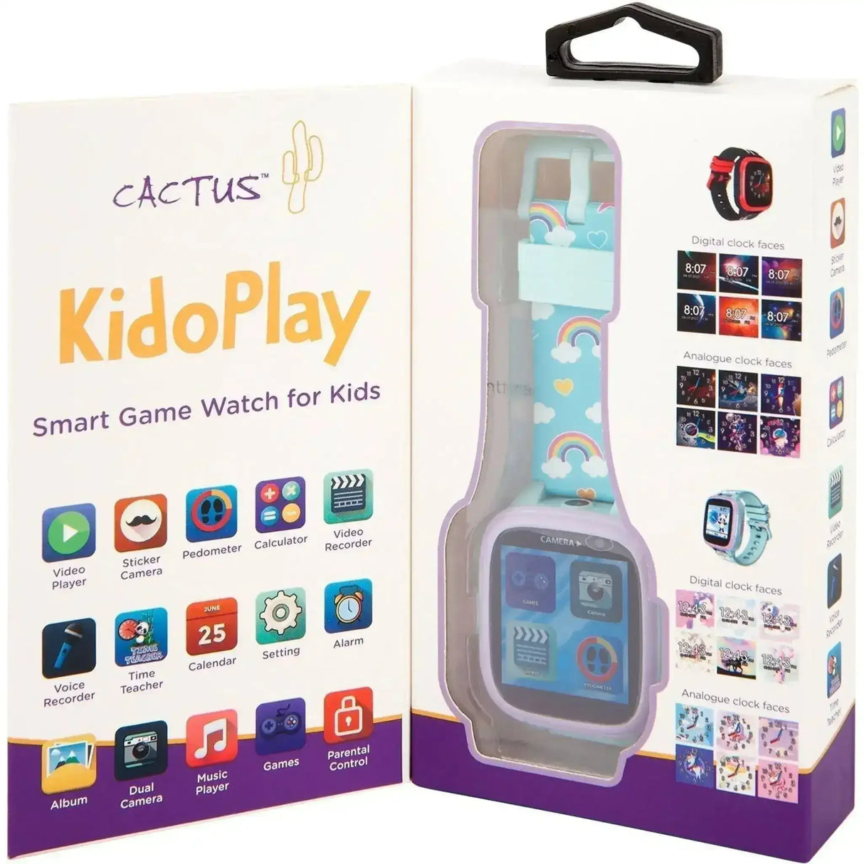 Cactus - KidoPlay - Kids Interactive Game Watch - Aqua / Purple - Toybox Tales