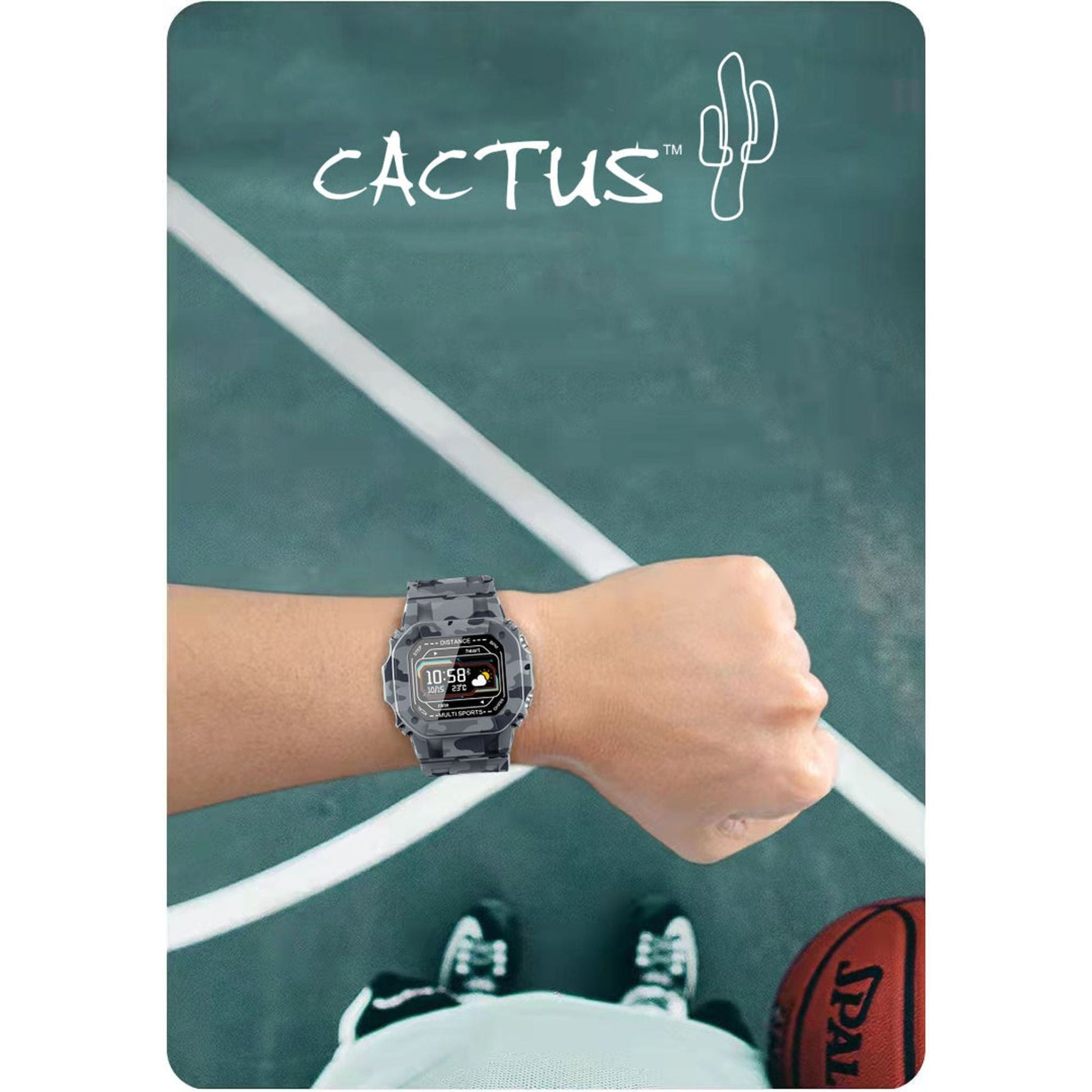 Cactus - Nexus - Kids and Teens Smartwatch - Grey Camouflage - Toybox Tales