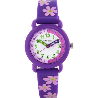 Cactus - Timekeeper - Kids Watch - Purple / Flowers Toybox Tales