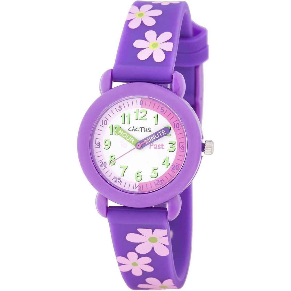 Cactus - Timekeeper - Kids Watch - Purple / Flowers - Toybox Tales