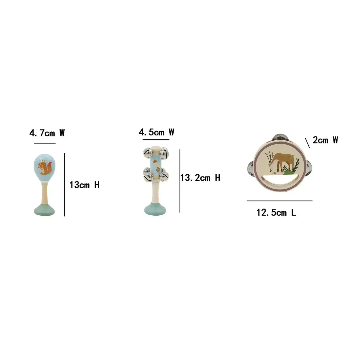 Calm & Breezy Woodland Wooden 3 Piece Musical Set - Toybox Tales