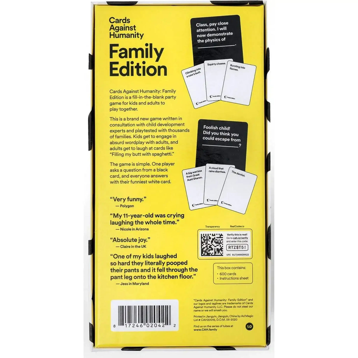Cards Against Humanity Family Edition - Toybox Tales