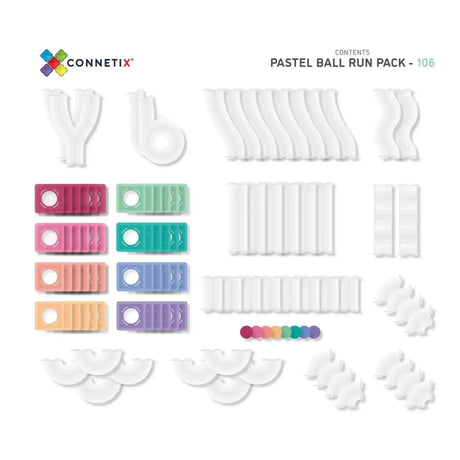 Connetix 106 Piece Pastel Ball Run - Toybox Tales