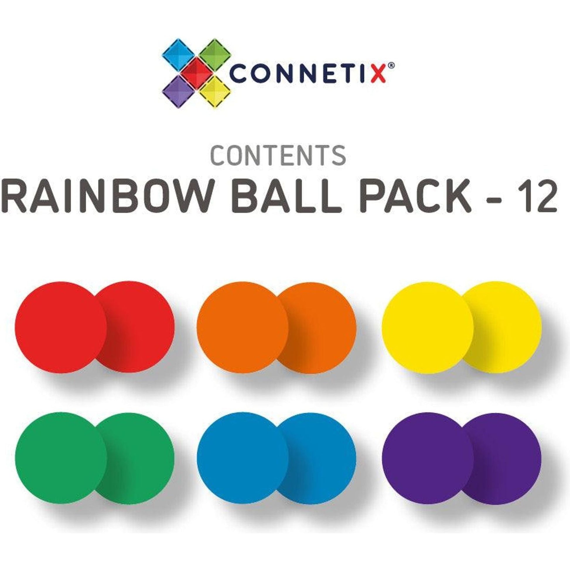 Connetix 12 Piece Rainbow Replacement Ball Pack - Toybox Tales