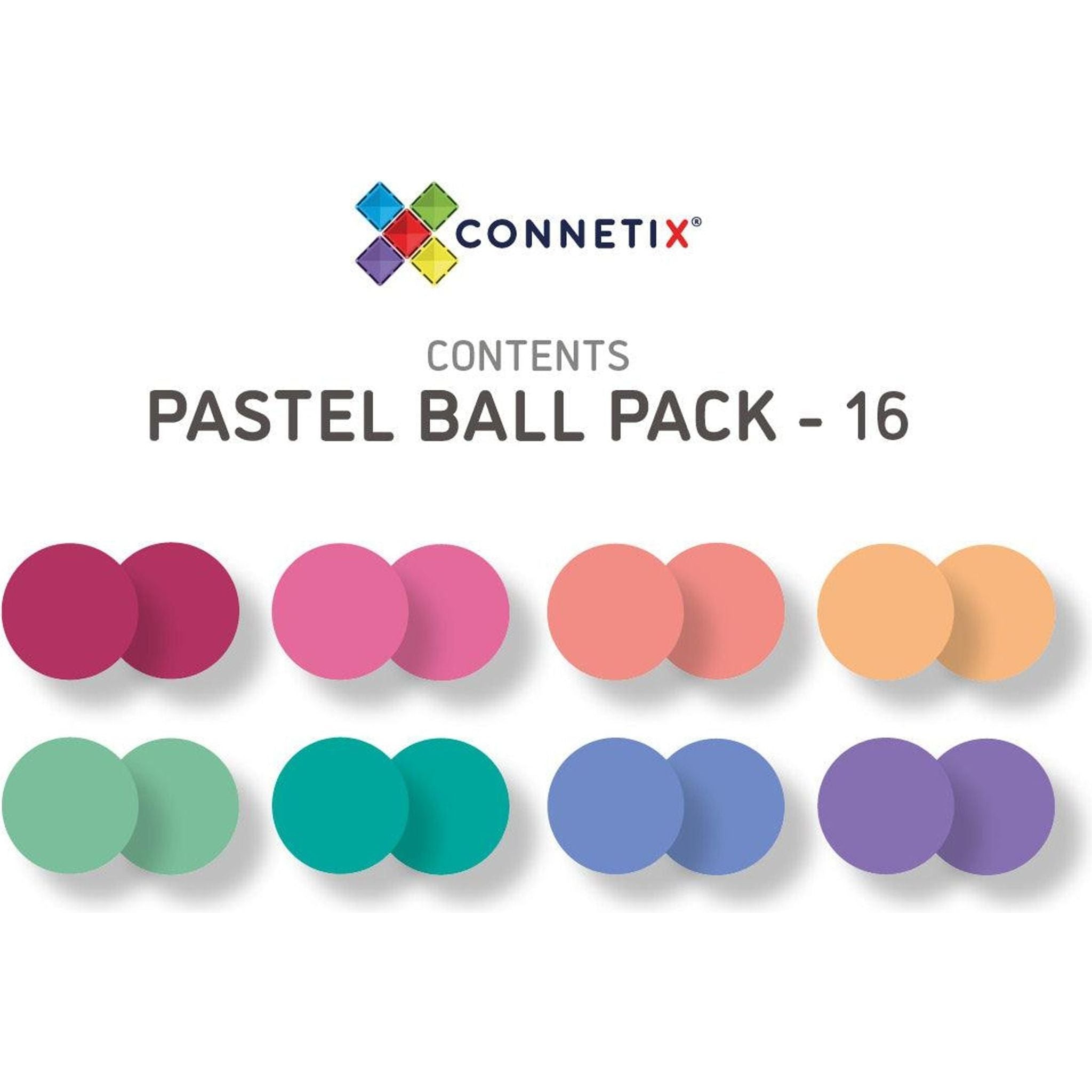 Connetix 16 Piece Pastel Replacement Ball Pack - Toybox Tales