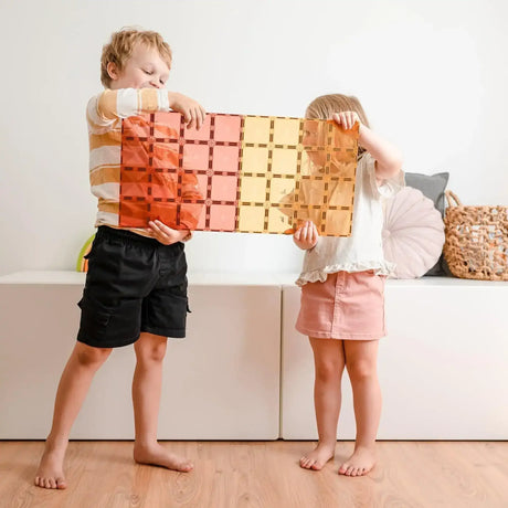 Connetix 2 Piece Base Plate Lemon & Peach Pack Pastel - Toybox Tales