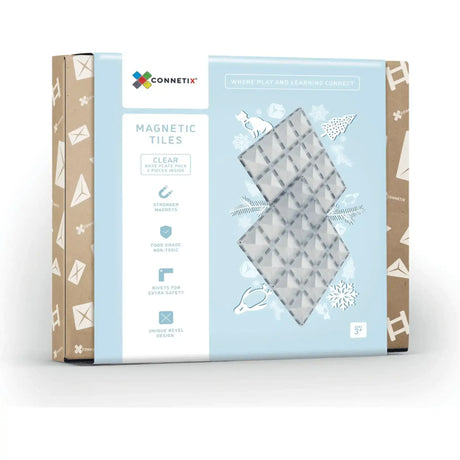 Connetix 2 Piece Base Plate Pack Clear - Toybox Tales
