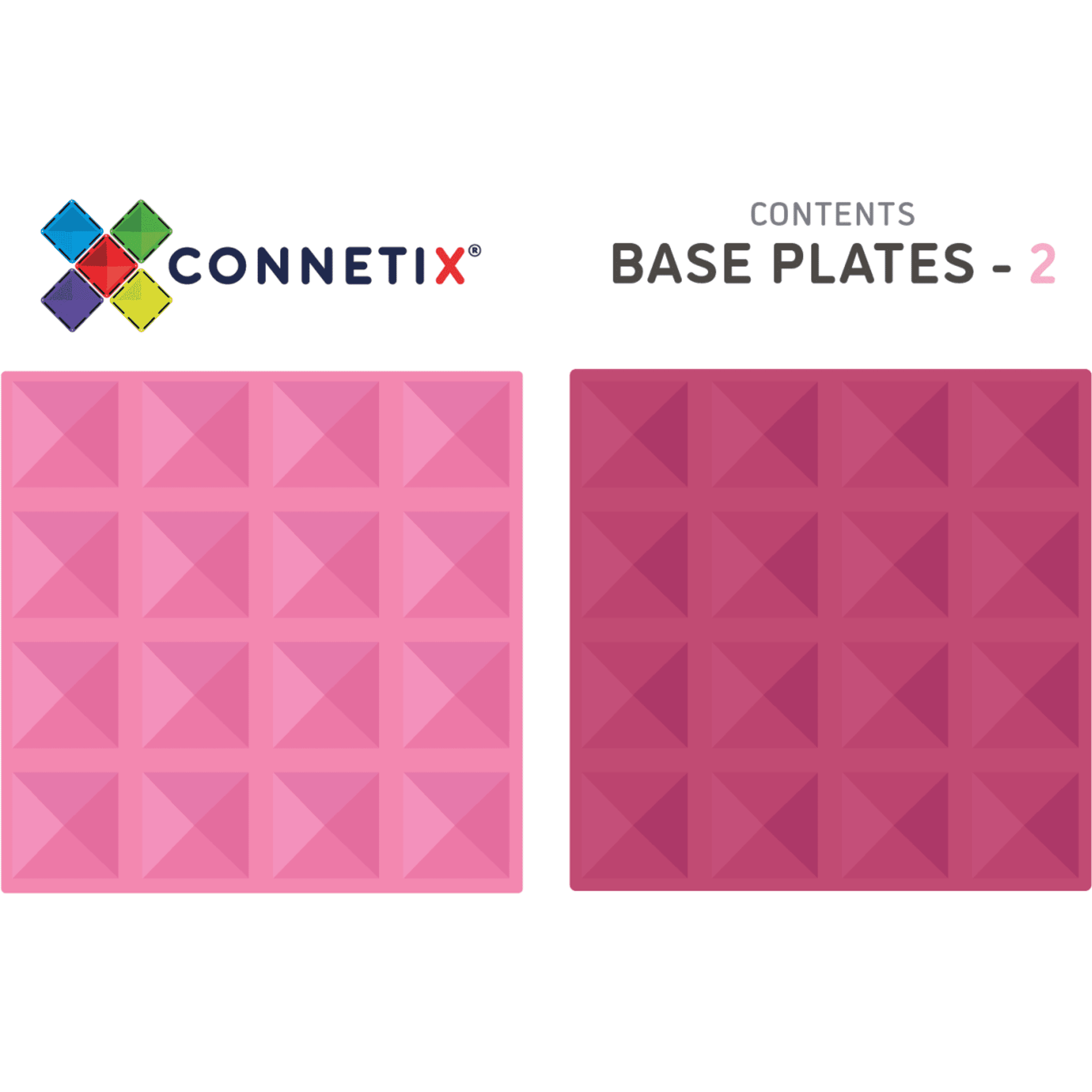 Connetix 2 Piece Base Plate Pink & Berry Pack Pastel - Toybox Tales