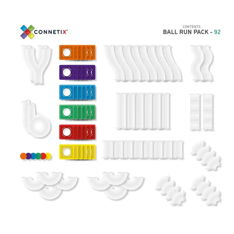 Connetix 92 Piece Ball Run Pack Rainbow - Toybox Tales