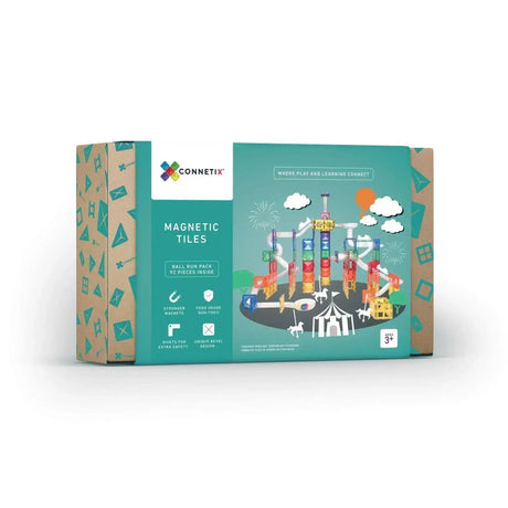 Connetix 92 Piece Ball Run Pack Rainbow - Toybox Tales