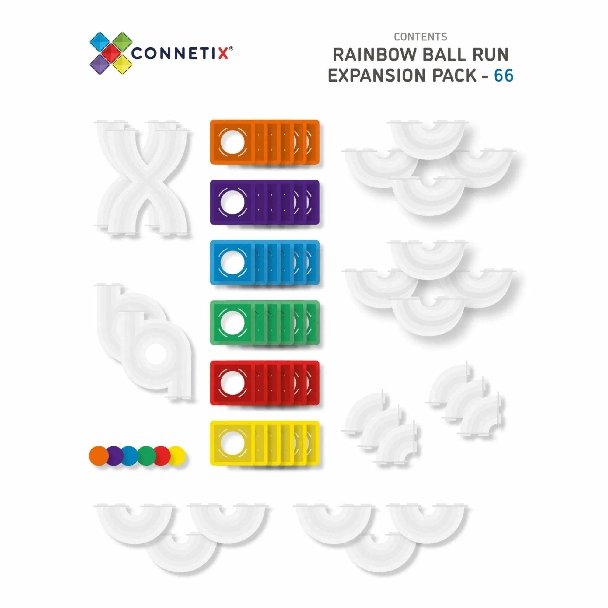 Connetix Rainbow Ball Run Expansion Pack 66 Piece - Toybox Tales