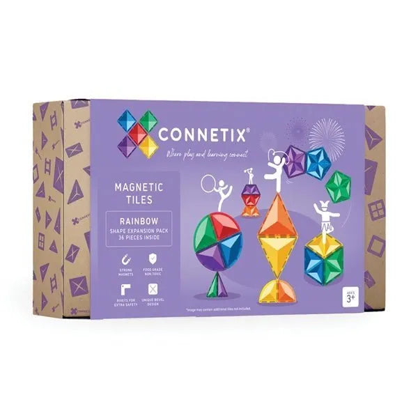 Connetix Rainbow Shape Expansion Pack 36 Piece - Toybox Tales