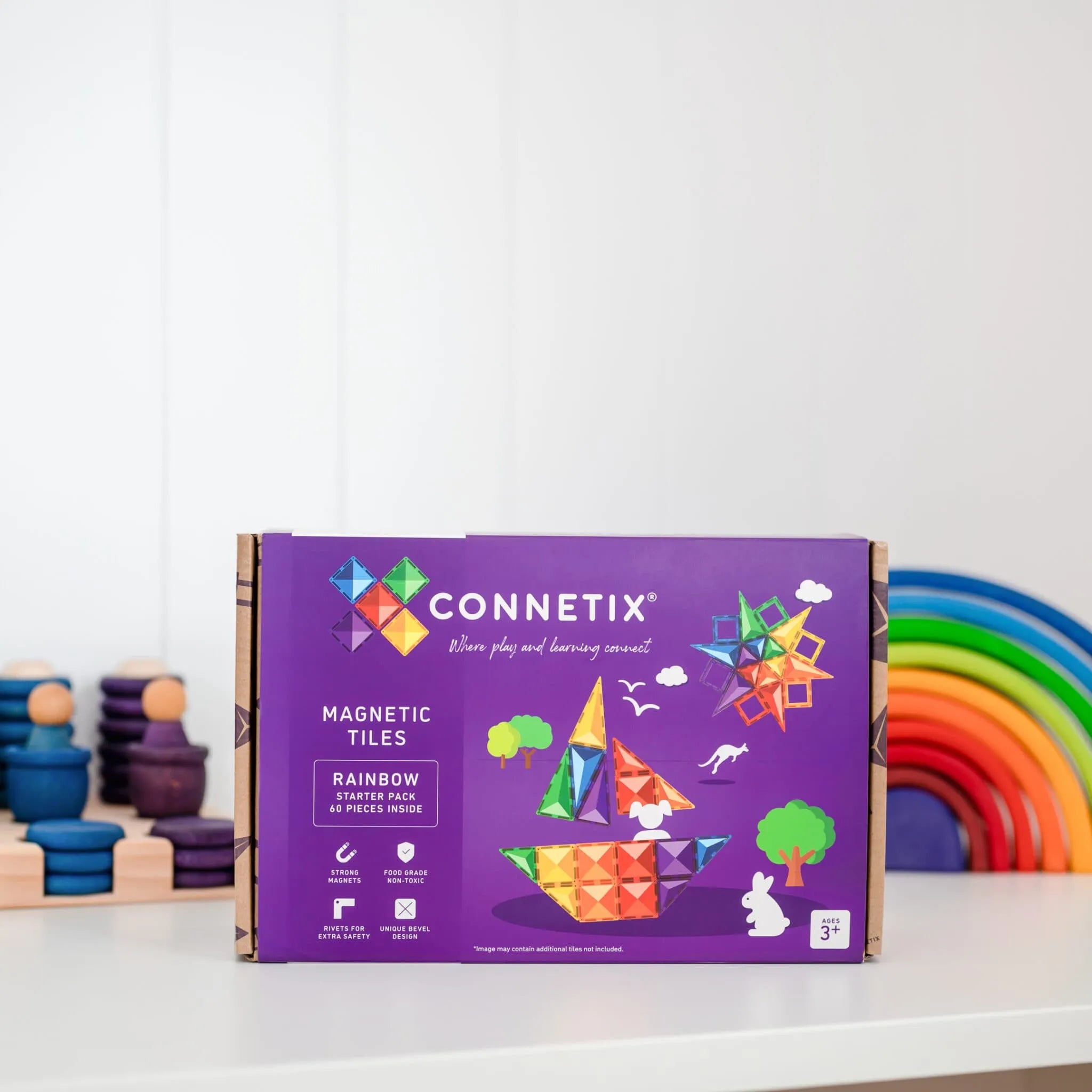 Connetix Rainbow Starter Pack 60 Piece - Toybox Tales