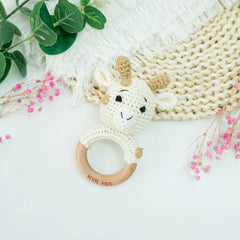 Crochet Ring Rattle - Percy Giraffe - Toybox Tales