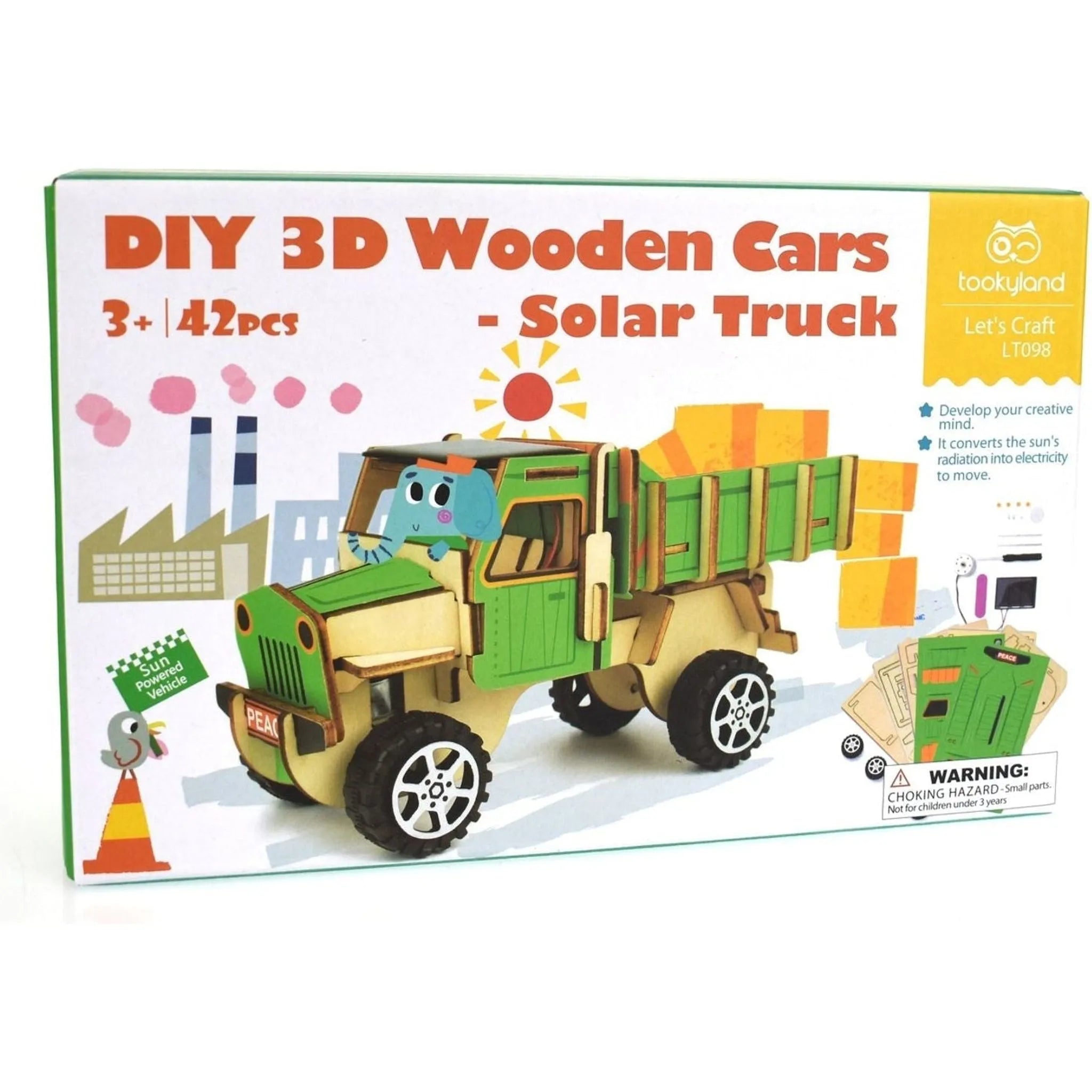 DIY 3D Wooden Solar Truck Science & Craft Kit - Toybox Tales