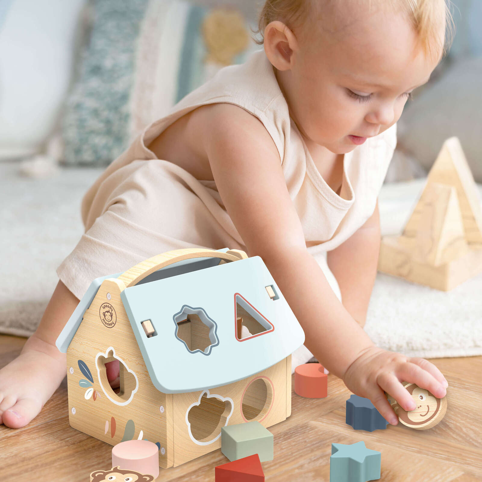 House Shape Sorter with 8 blocks - Toybox Tales