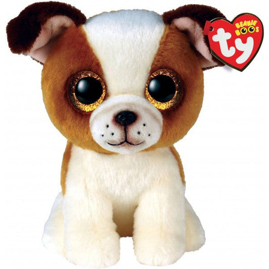 Hugo the Brown and White Dog (Regular Beanie Boo) - Toybox Tales