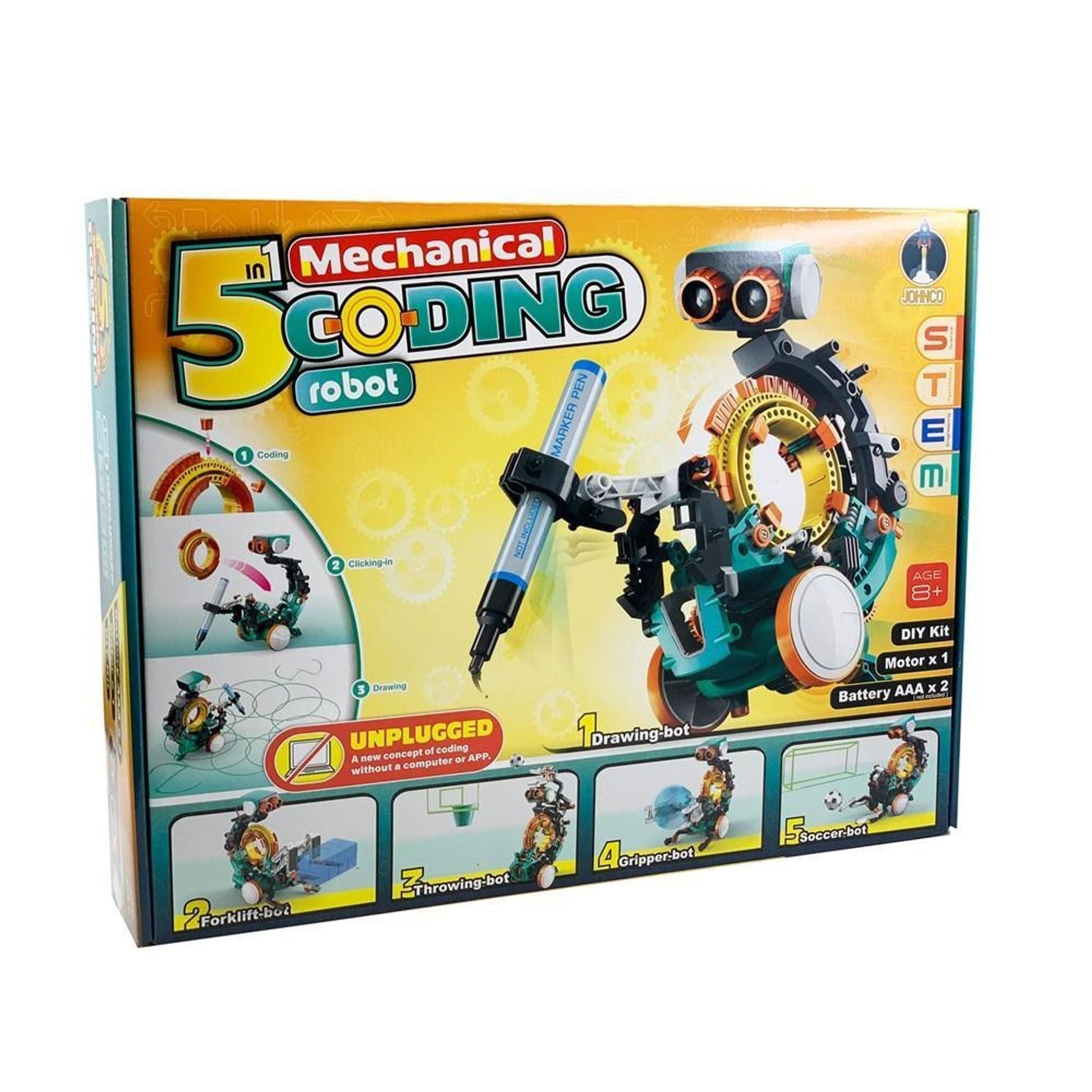 Johnco 5 in 1 Mechanical Coding Robot - Toybox Tales