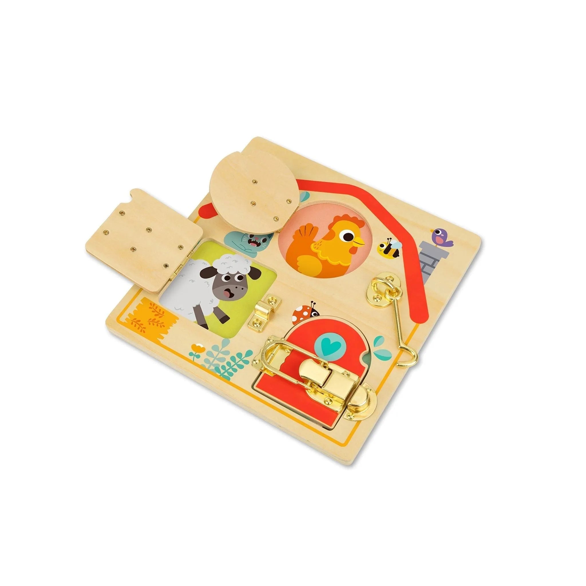 Latches Activity Wooden Puzzle Board - Toybox Tales