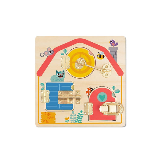 Latches Activity Wooden Puzzle Board - Toybox Tales