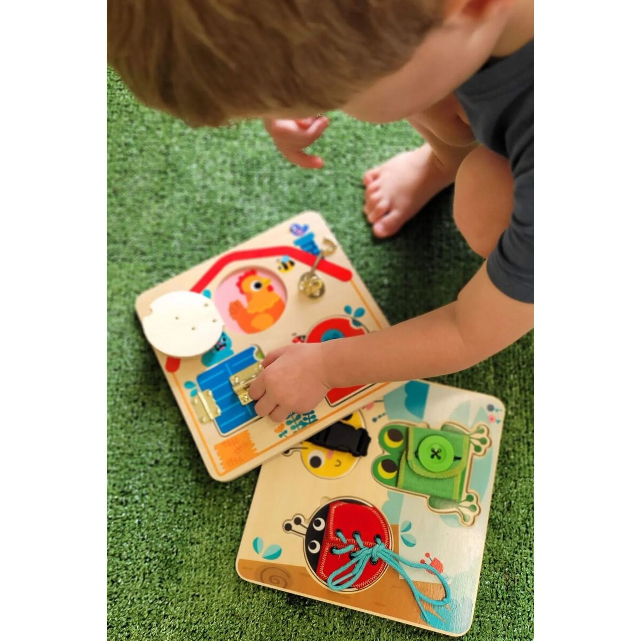 Latches Activity Wooden Puzzle Board - Toybox Tales