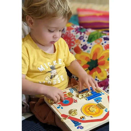 Latches Activity Wooden Puzzle Board - Toybox Tales