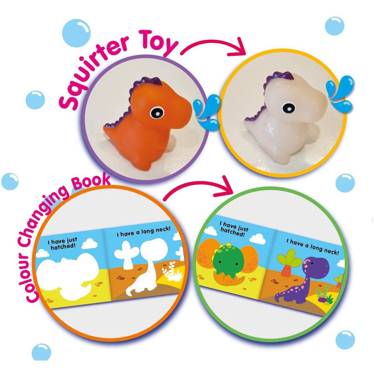 Magic Colour Changing Bath Time Book and Toy - Buddy & Barney - Toybox Tales