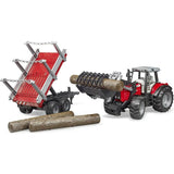 Massey Ferguson 7480 w/ Front Loader & Timber Trailer 1:16 - Toybox Tales