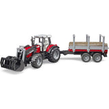 Massey Ferguson 7480 w/ Front Loader & Timber Trailer 1:16 - Toybox Tales