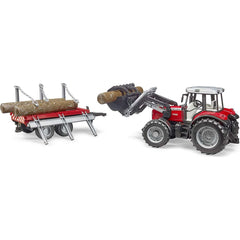 Massey Ferguson 7480 w/ Front Loader & Timber Trailer 1:16 - Toybox Tales