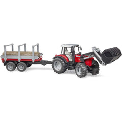 Massey Ferguson 7480 w/ Front Loader & Timber Trailer 1:16 - Toybox Tales