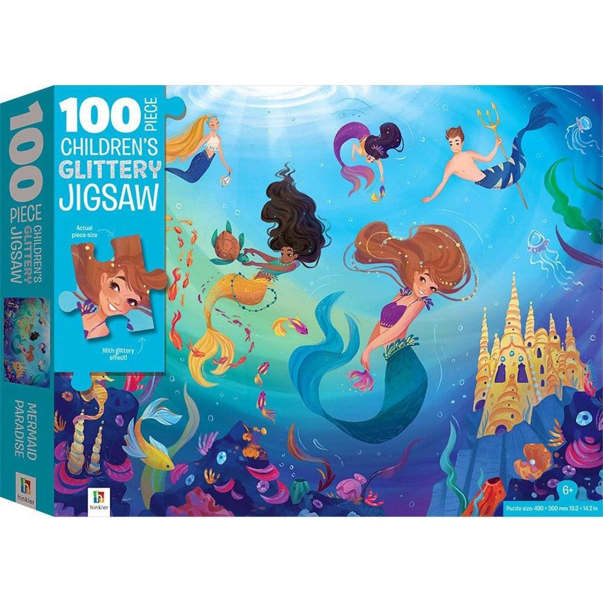 Mermaid Paradise Children's Glittery 100 Piece Jigsaw - Toybox Tales