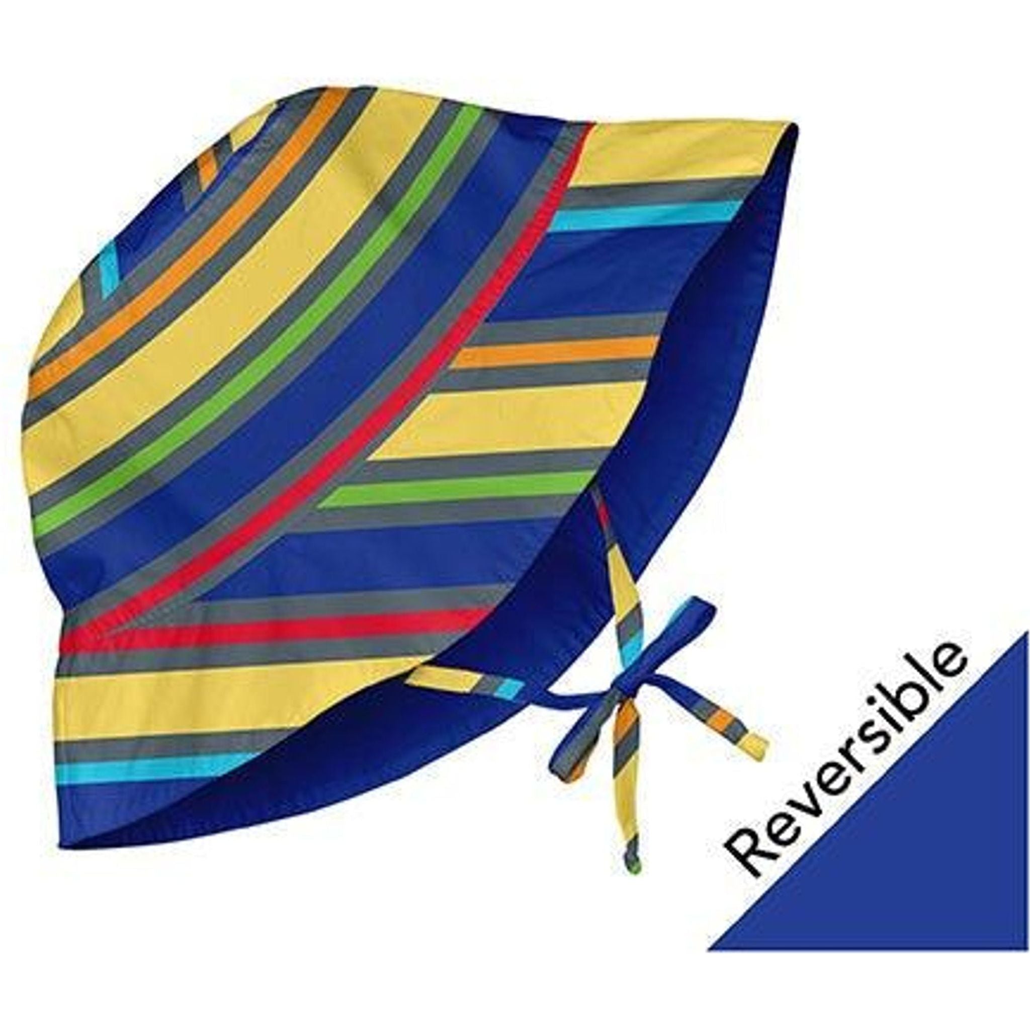Mix & Match Reversible Brim Sun Protection Hat - Royal Multistripe - Toybox Tales