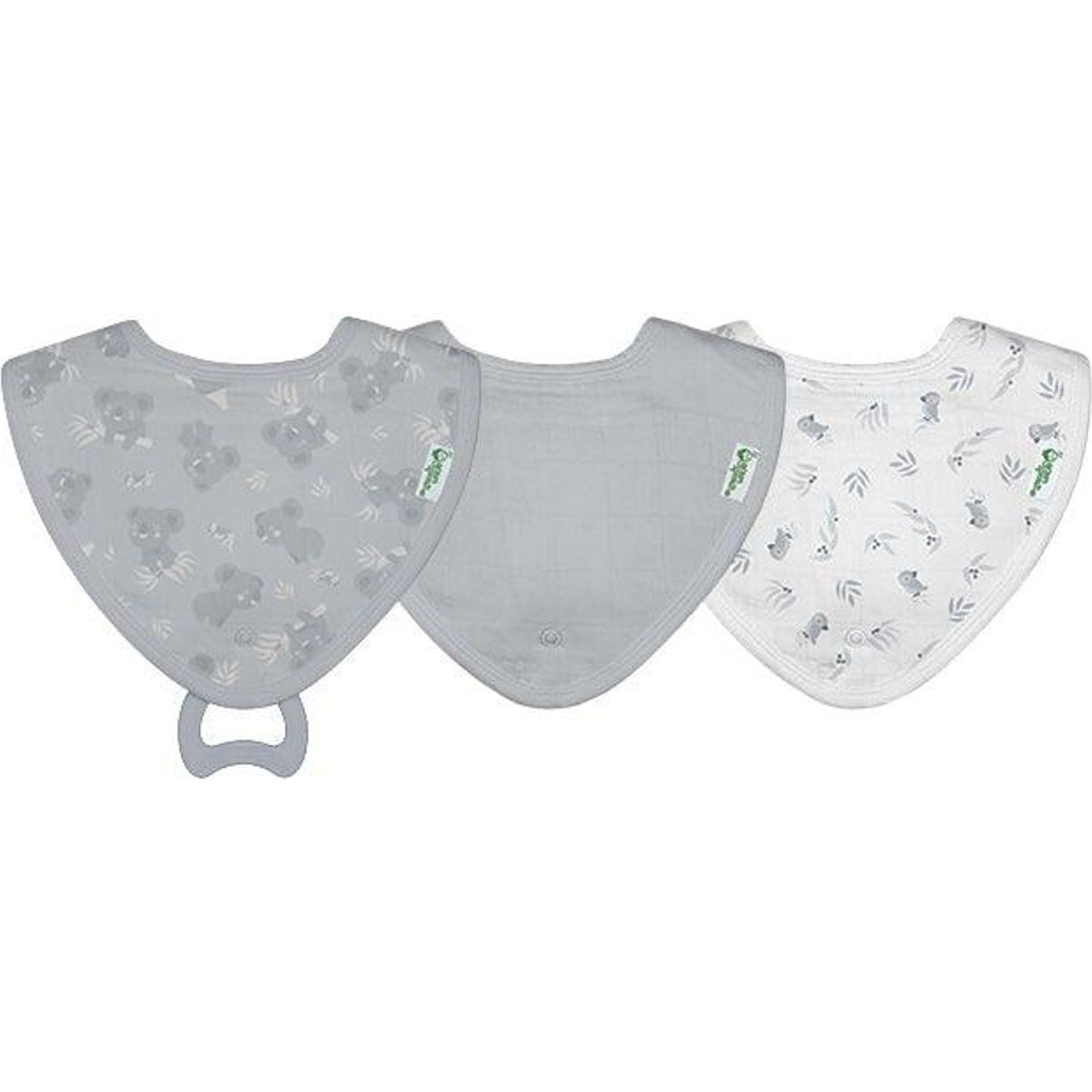 Muslin Stay-Dry Teether Bibs made from Organic Cotton (3 pack) - Toybox Tales