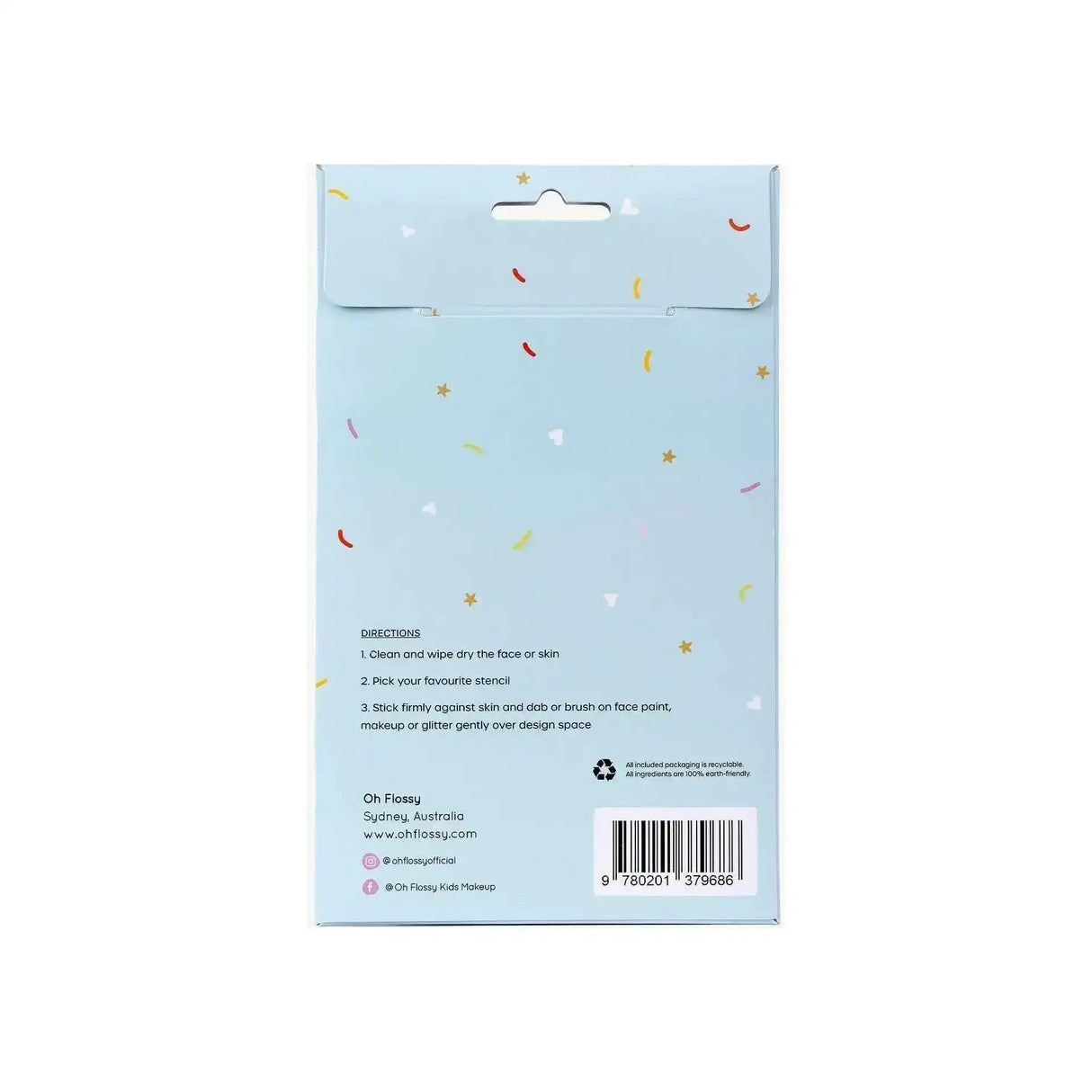 Oh Flossy Reusable Adhesive Face Paint & Makeup Stencils - Toybox Tales