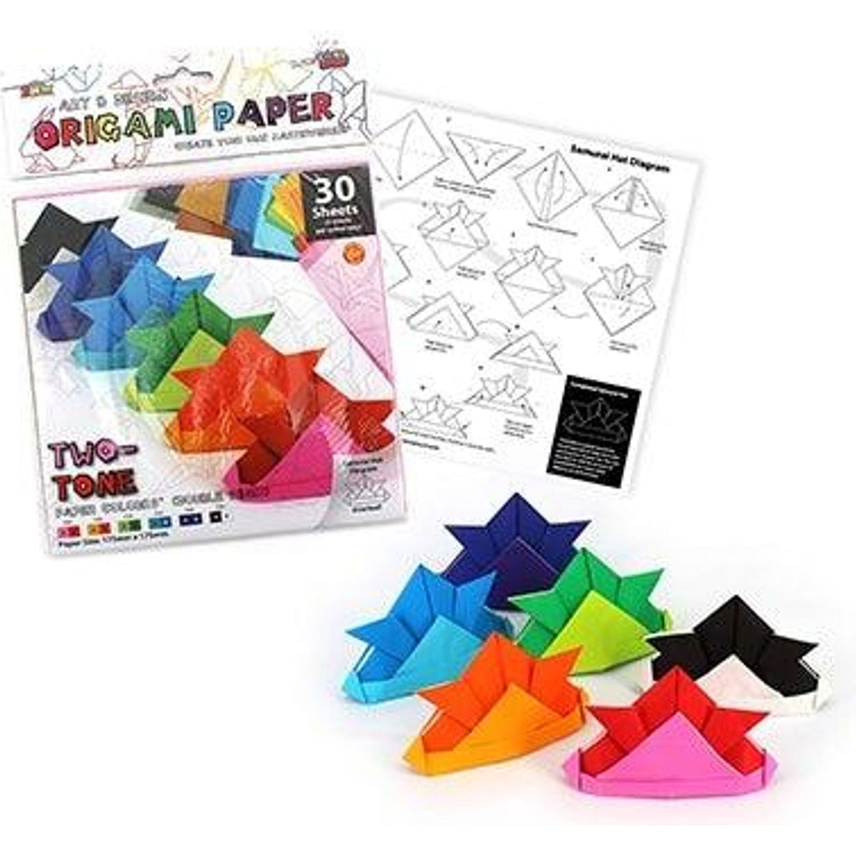 Origami Paper (30 Sheets in Two Tone Colour) - Toybox Tales