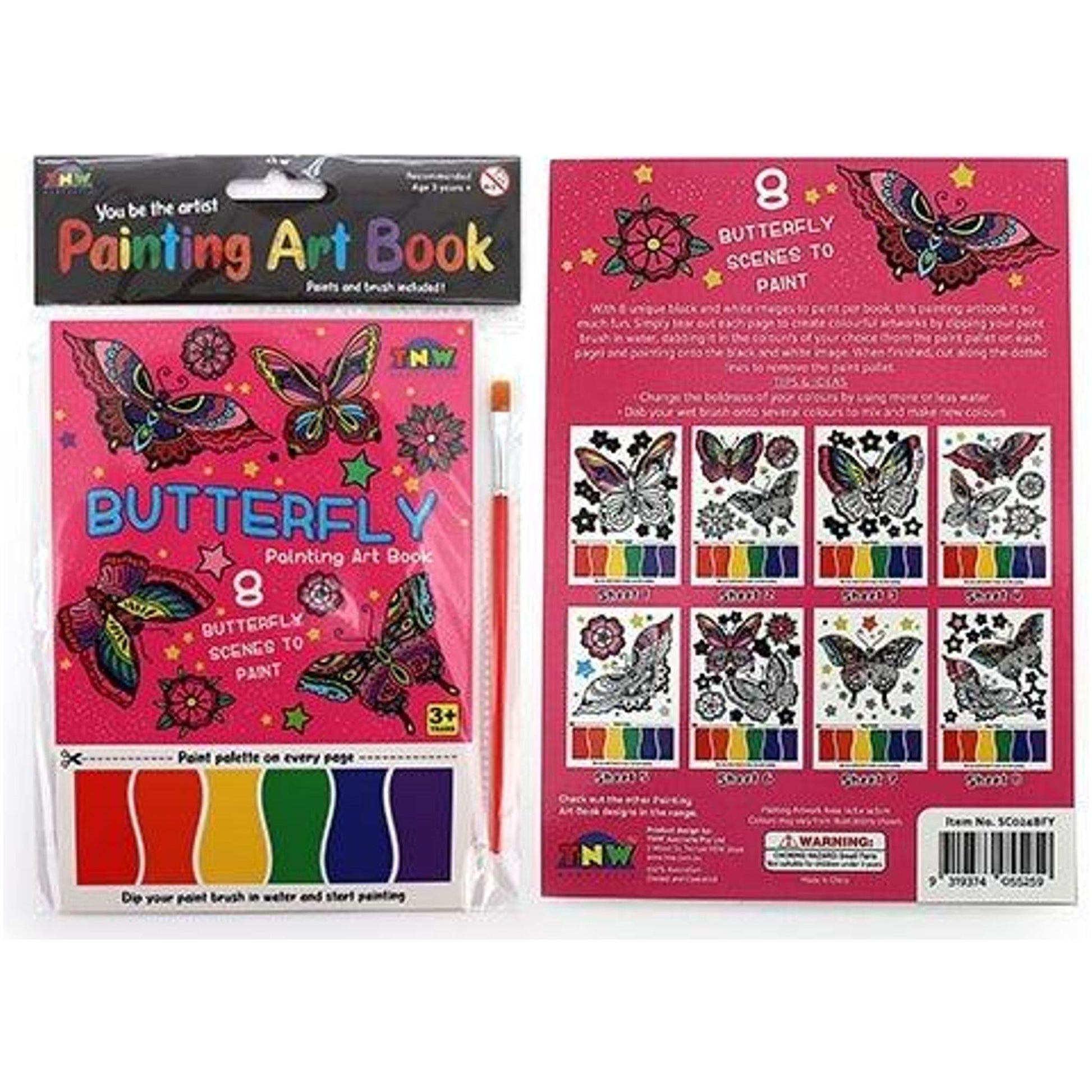 PAINTING ART BOOK (8xA5 SHEETS/BOOK) - BUTTERFLIES - Toybox Tales