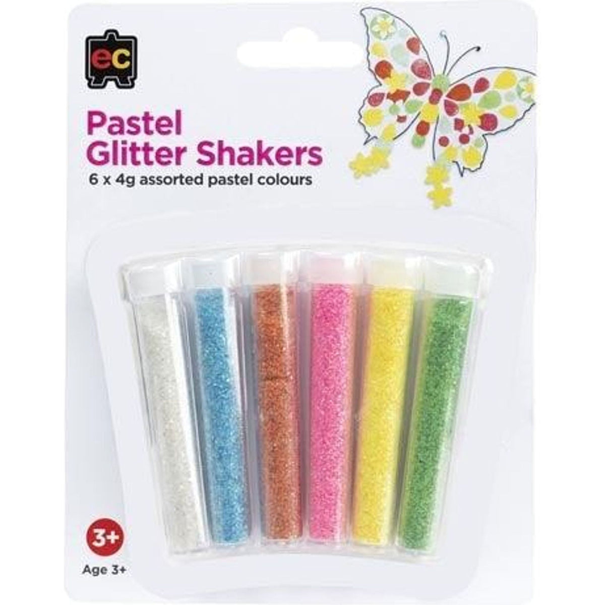 Pastel Glitter Shakers - Pack of 6 - Toybox Tales