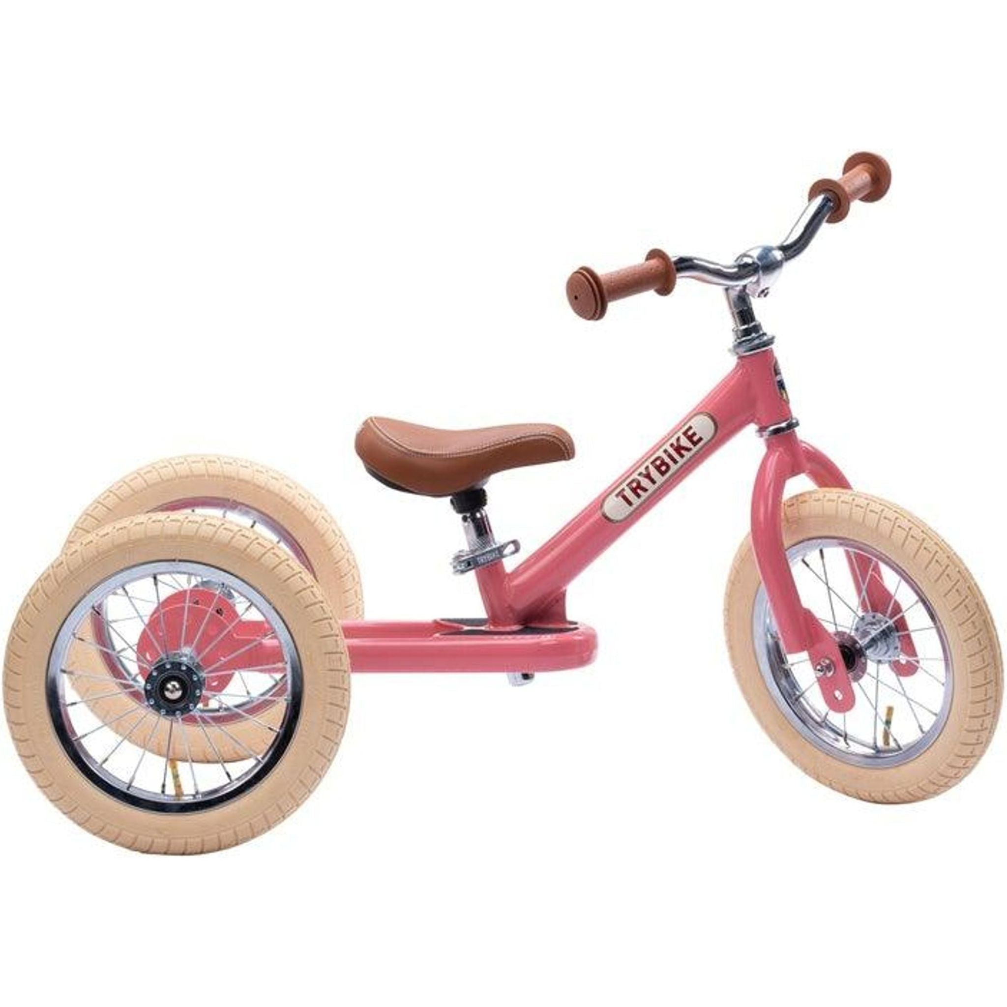 Pink Vintage Trybike, Cream Tyres and Chrome (3 wheel) - Toybox Tales