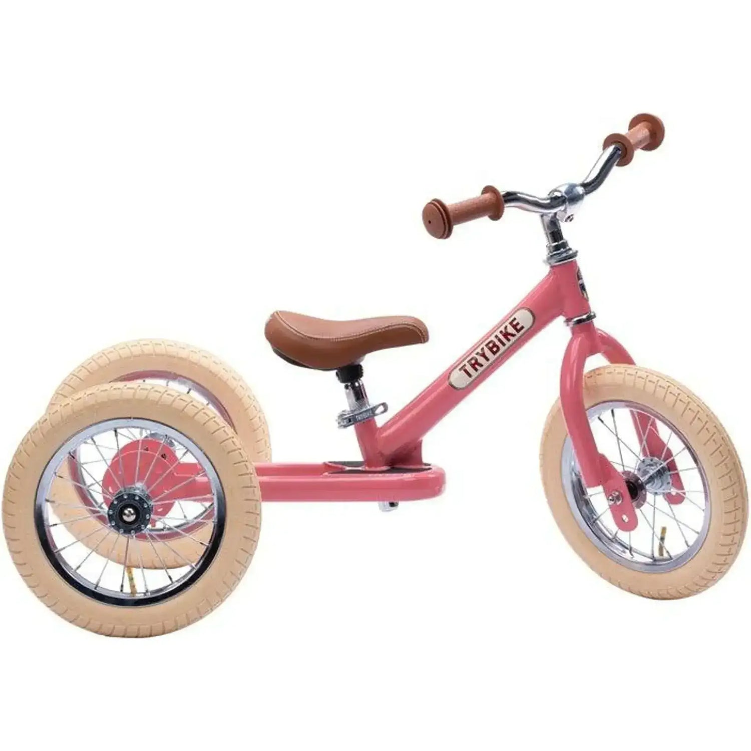 Trybike - Pink Vintage, Cream Tyres and Chrome (3 wheel) - Toybox Tales