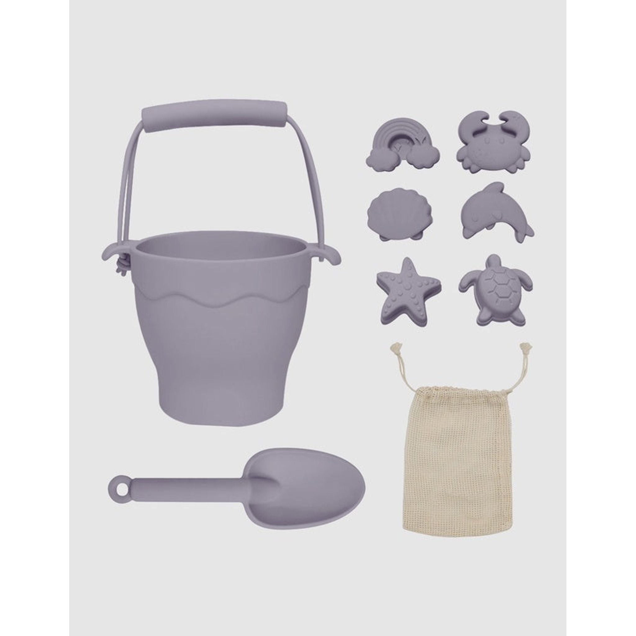 Playground Silicone 8 Piece Bucket and Spade Set - Toybox Tales