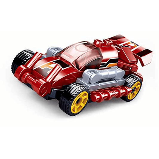 Power Bricks Pull Back Car - Fast Red - Toybox Tales
