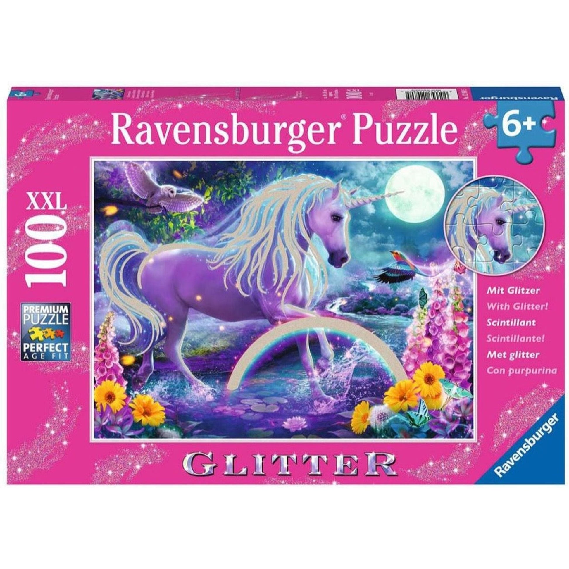 Ravensburger - Glitter Unicorn Puzzle 100 Pieces - Toybox Tales