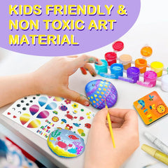 Rock Painting With Metallic Paints & Glitter Glues Craft Kit - Toybox Tales