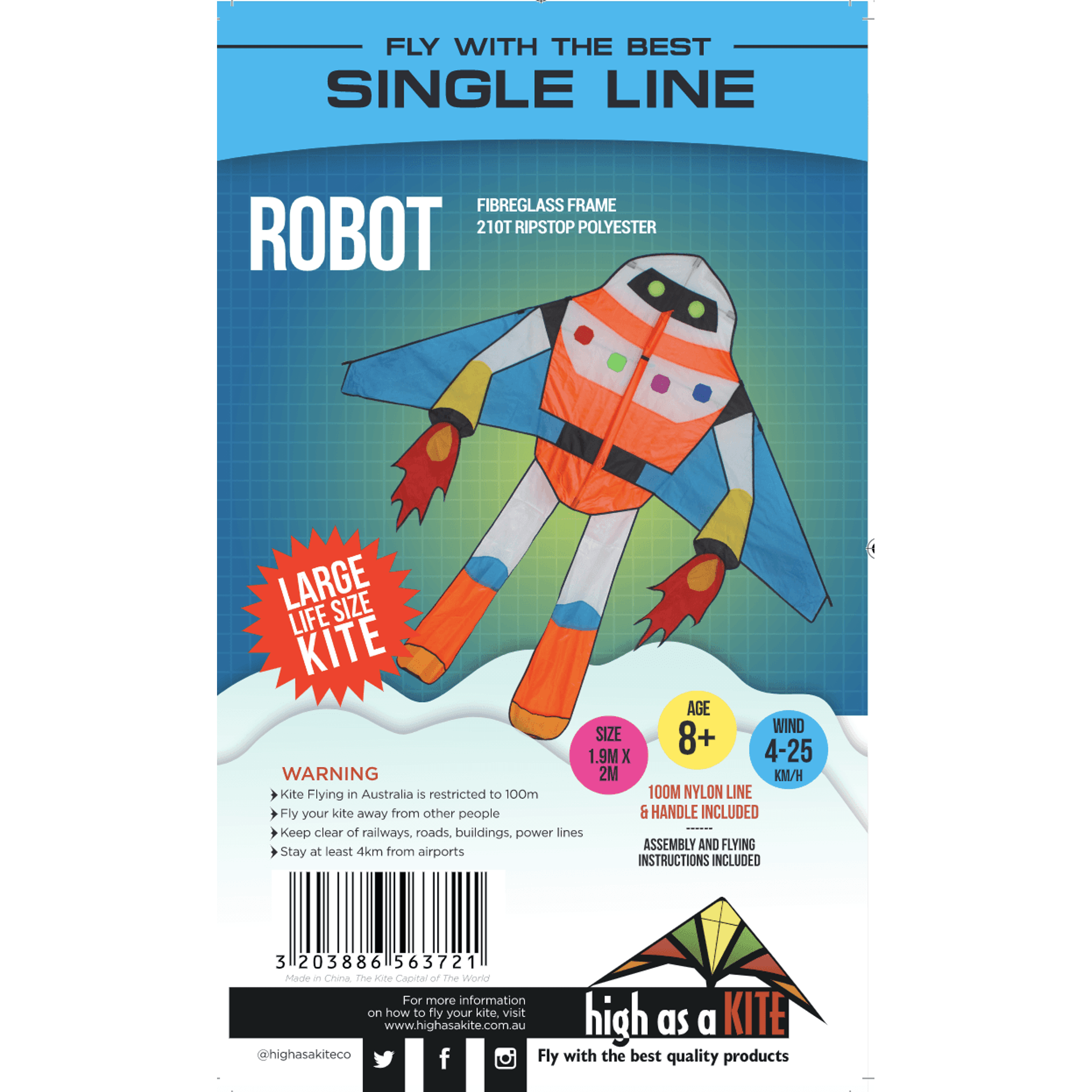 Single Line Kite: Robot - Toybox Tales